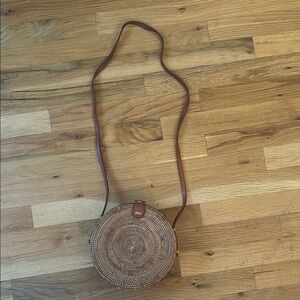 Faithfull Vintage Round Woven Rattan Bag - Brown